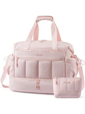 Large Weekender Duffel Bag for Women, Gym & Travel Bag with Shoe Compartment